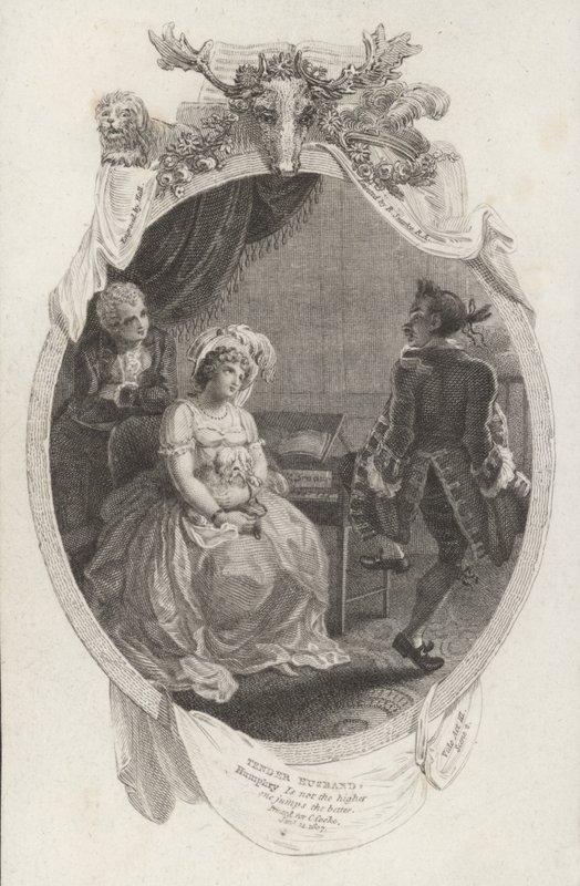 Escena de El Marido Tierno por Richard Steele (grabado) de Robert (after) Smirke