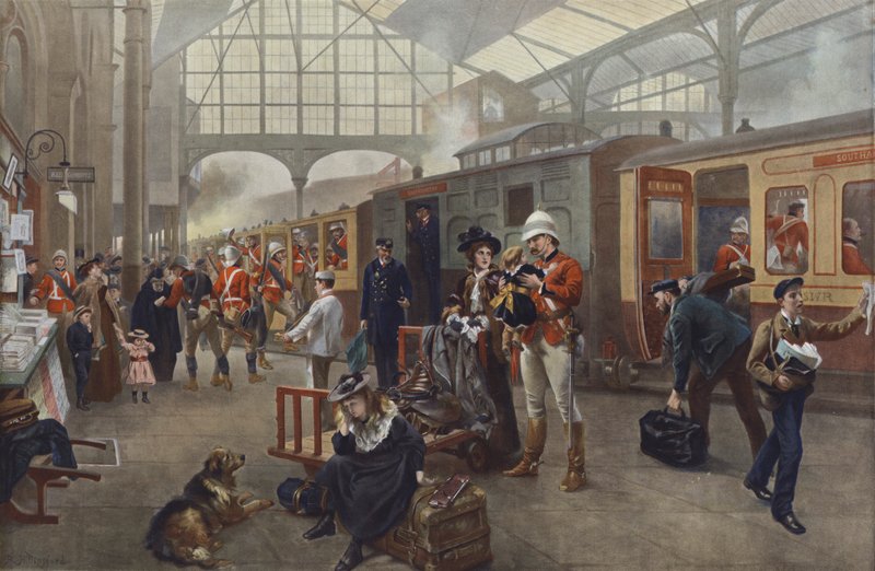 ¡Adiós! Soldados partiendo a la guerra de Robert Alexander Hillingford