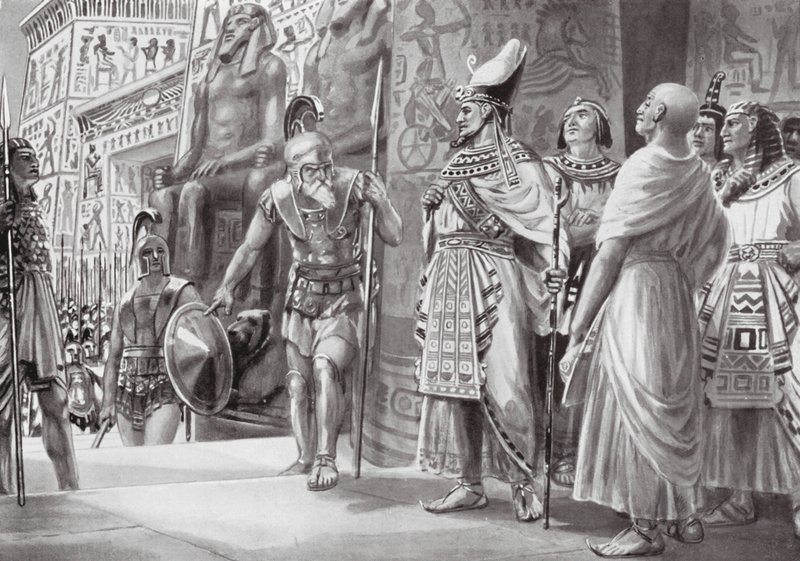 Agesilao en Egipto (litografía) de Robert Ambrose Dudley