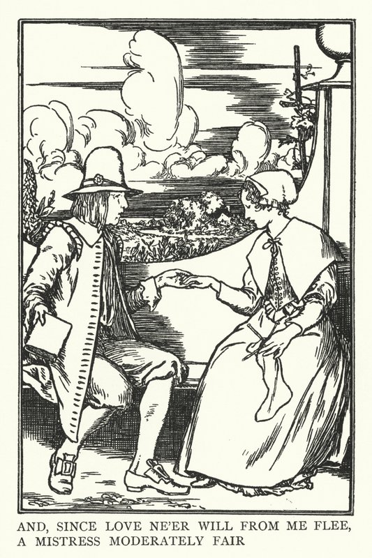 Y, ya que el amor nunca huirá de mí, una amante moderadamente hermosa de Robert Anning Bell