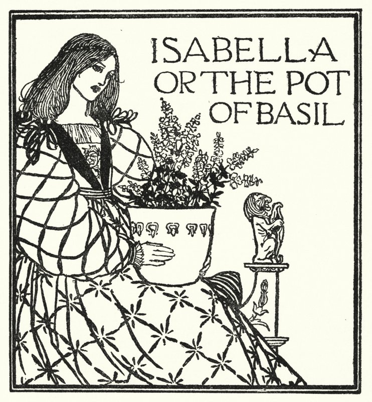Ilustración para Poemas de John Keats: Isabel o La Maceta de Albahaca de Robert Anning Bell