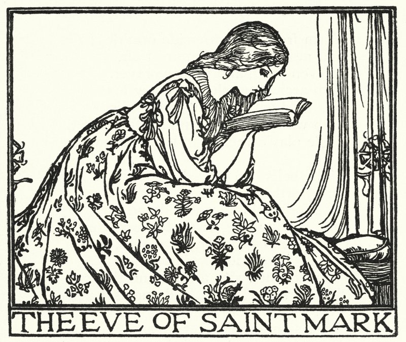 Ilustración para Poemas de John Keats: La Víspera de San Marcos (litografía) de Robert Anning Bell