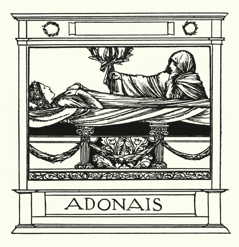 Shelley: Adonais (litografía) de Robert Anning Bell