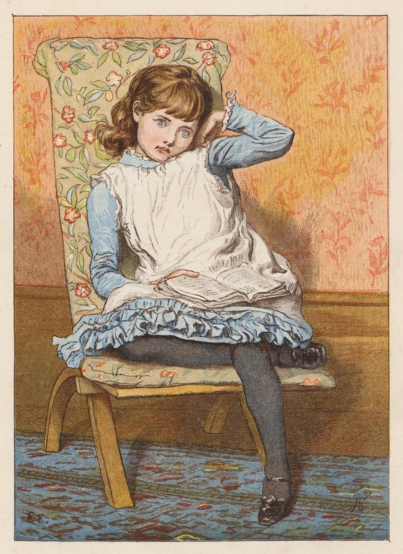 Chica leyendo y soñando despierta (litografía en color) de Robert Barnes