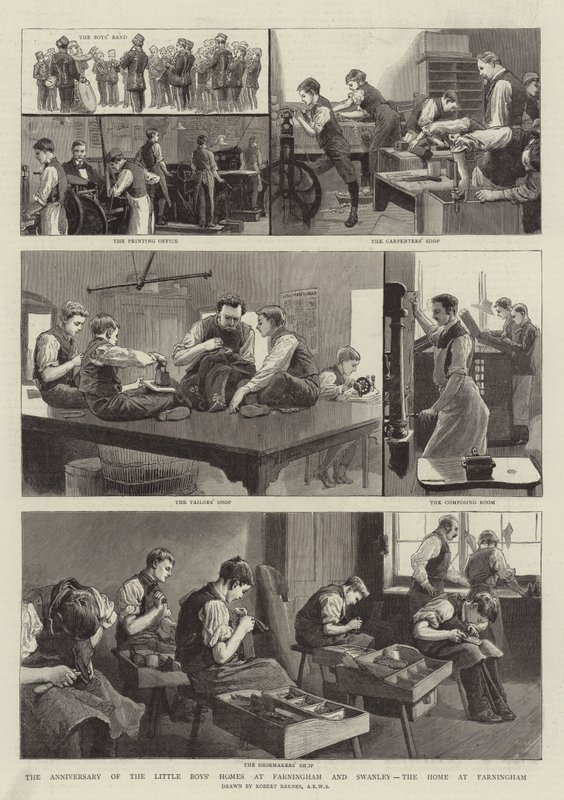 El aniversario de los Hogares de los Niños Pequeños en Farningham y Swanley, el hogar en Farningham de Robert Barnes