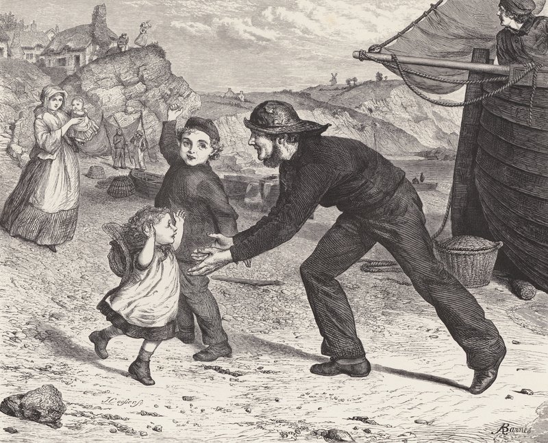 El regreso del pescador (grabado) de Robert Barnes