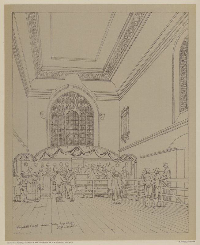 Capilla Guildhall, Ciudad de Londres de Robert Blemell (after) Schnebbelie