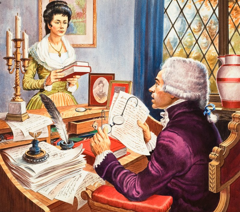 Robespierre y Eleanore Duplay (gouache sobre papel) de Robert Brook