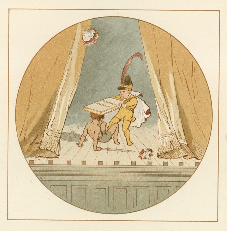 Dos niños pequeños peleando en el escenario de Robert Dudley