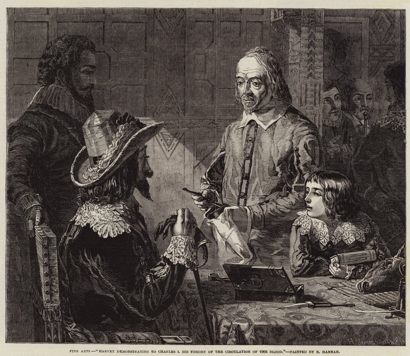 Harvey demostrando a Carlos I su Teoría de la Circulación de la Sangre de Robert Hannah