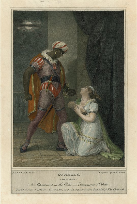 Ilustración para Otelo de Shakespeare, Acto 4 Escena 2 de Robert Kerr (after) Porter