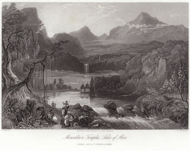 Templos de montaña en el Lago de Aboo de Robert Melville Grindlay