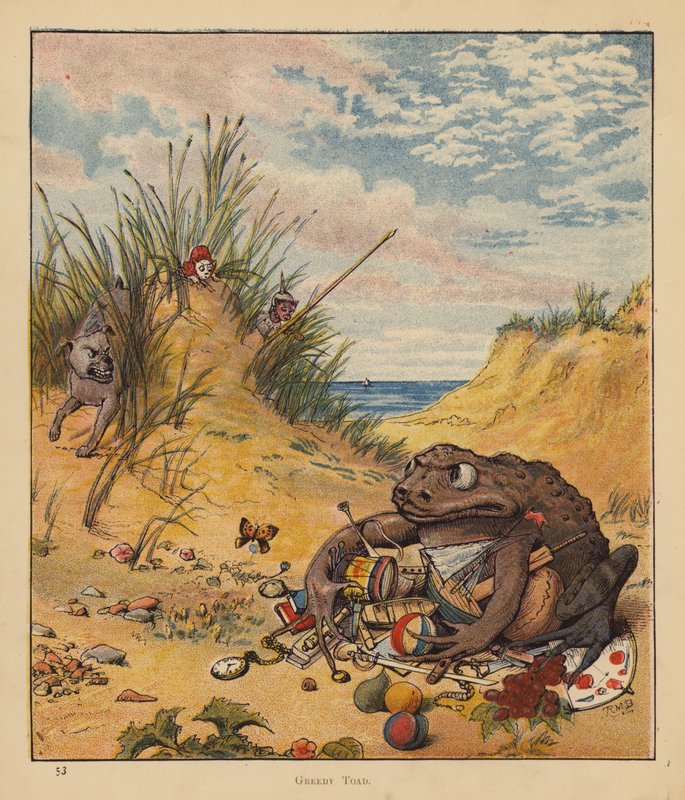 Los gatitos peregrinos: Sapo codicioso (litografía en color) de Robert Michael Ballantyne