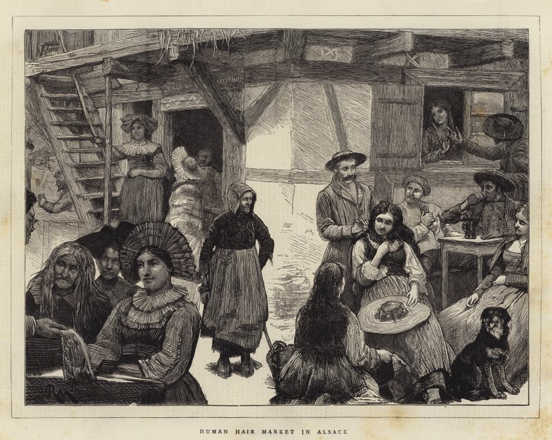 Mercado de cabello humano en Alsacia de Robert Walker Macbeth