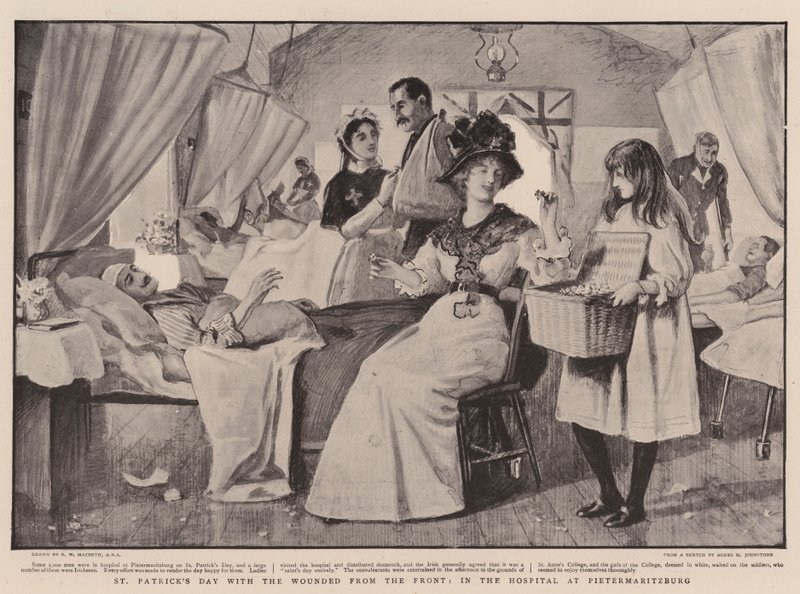 Día de San Patricio con los heridos del frente, en el hospital de Pietermaritzburg de Robert Walker Macbeth