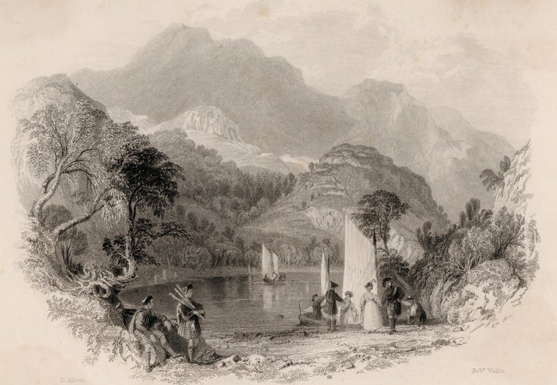 Paso de los Trossachs, Loch Katrine, Escocia de Robert Wallis