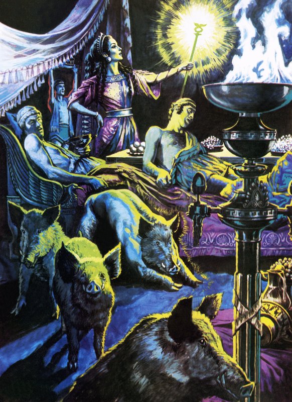 Circe transforma a los marineros en cerdos de Roger Payne