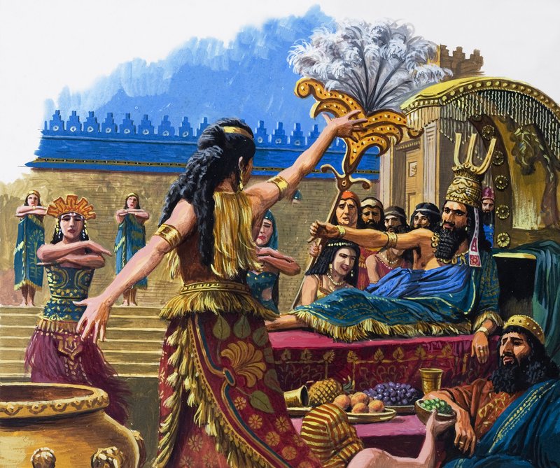 El rey que se quedó lejos, de "Babilonia la poderosa" (gouache sobre papel) de Roger Payne