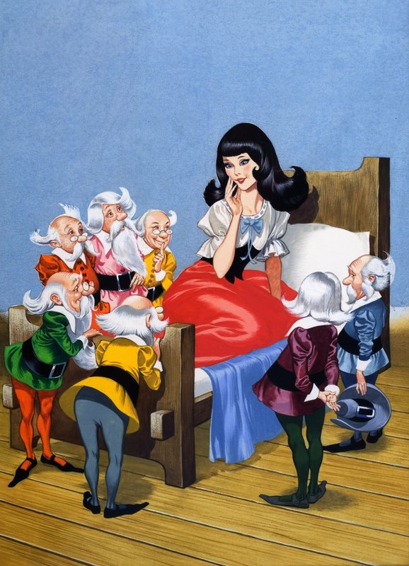 Blancanieves y los siete enanitos (gouache sobre papel) de Ron Embleton