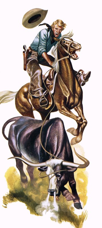 Vaquero tejano trabajando de Ron Embleton