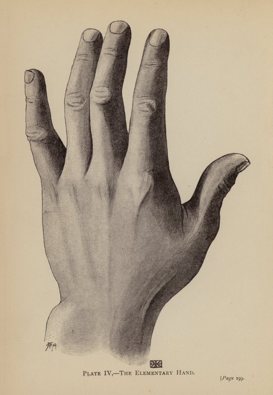 La mano elemental (litografía) de Rosamund Brunel Horsley Gotch