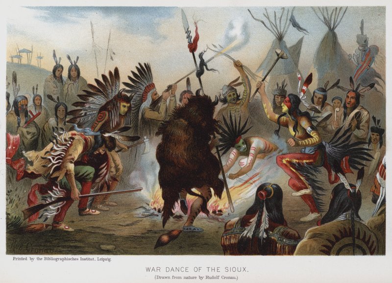 Danza de guerra de los Sioux de Rudolf Cronau