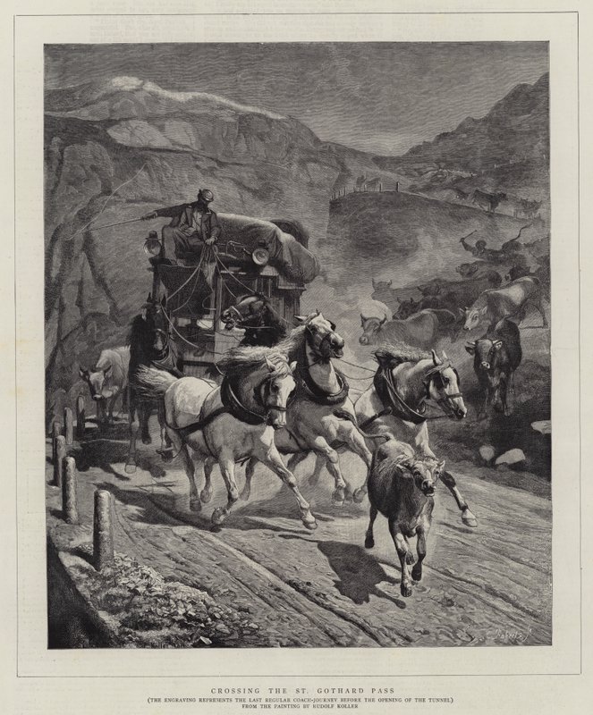 Cruzando el paso de San Gotardo de Rudolf Johann Koller