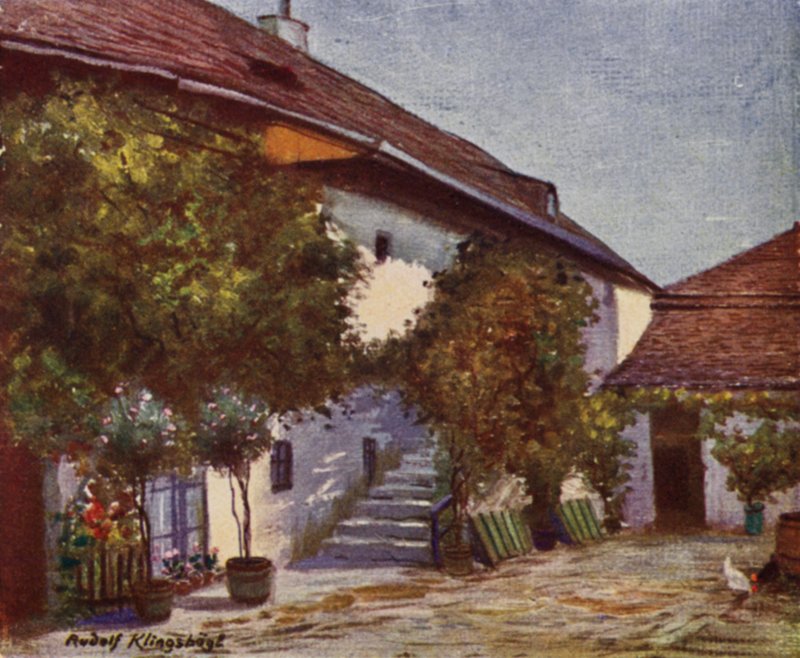 Casa de Heiligenstadt donde vivió Beethoven (litografía en color) de Rudolf Klingsbogl