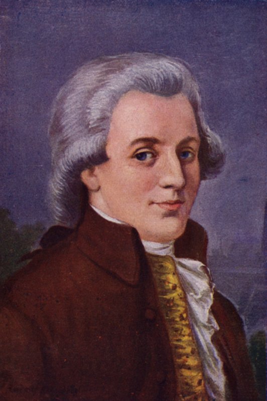 Mozart (litografía en color) de Rudolf Klingsbogl