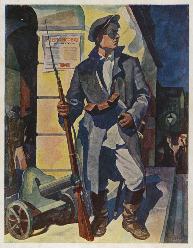 Noche de octubre de 1917, en Smolny, San Petersburgo, c1929 de Rudolph Frenz