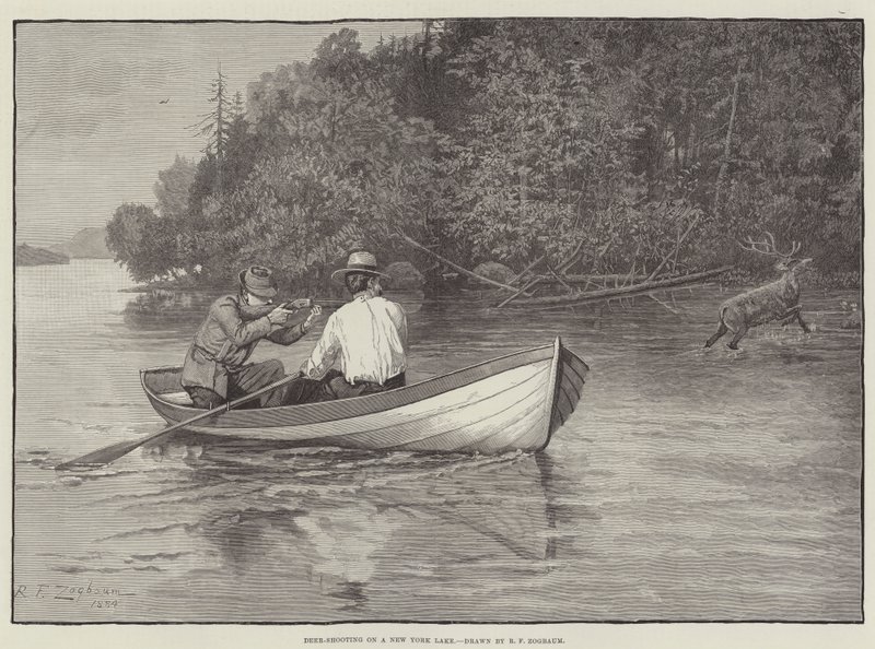 Caza de ciervos en un lago de Nueva York de Rufus Fairchild Zogbaum