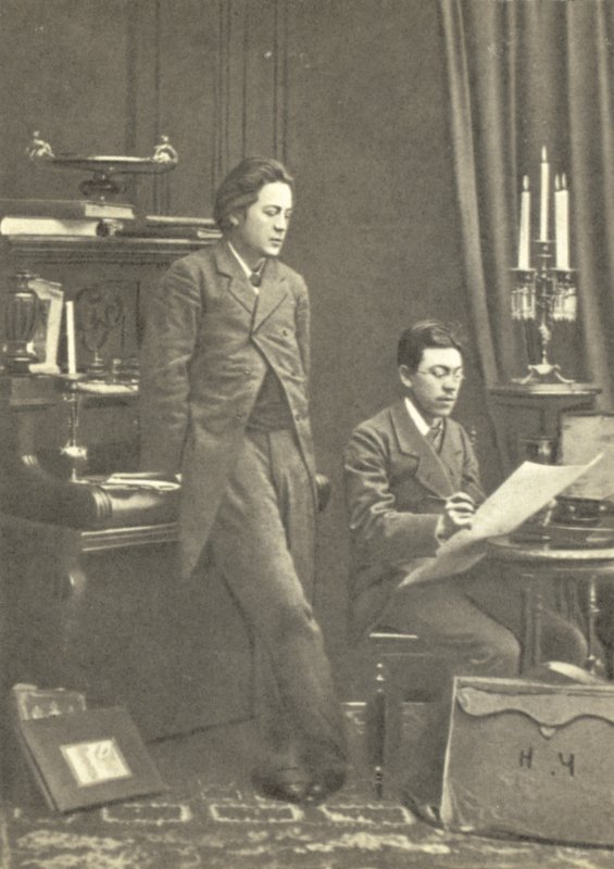 Antón Chéjov (izquierda) con su hermano Nikolay en Moscú de Russian Photographer