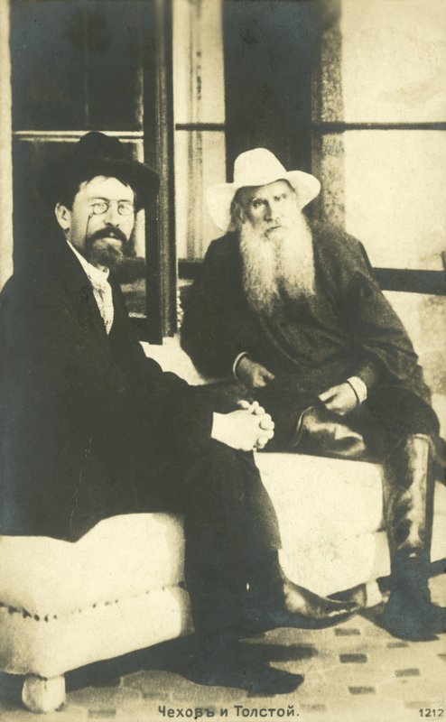 Anton Chekhov y Leo Tolstoy en Yalta, Crimea, 1900 de Russian Photographer