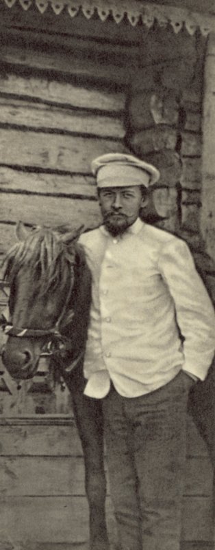 Anton Chekhov en su finca de Melikhovo, Rusia, junio de 1898 de Russian Photographer