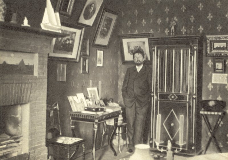 Antón Chéjov en su estudio en Yalta, Crimea de Russian Photographer