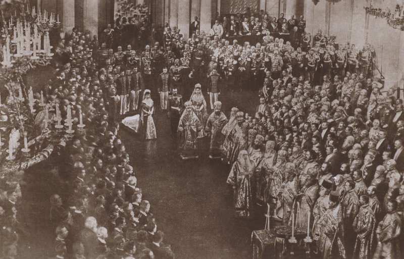 Coronación del Zar Nicolás II y la Zarina Alexandra de Rusia, Catedral de la Asunción, Moscú de Russian Photographer