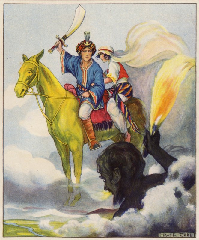 El caballo mágico de latón (litografía en color) de Ruth Cobb