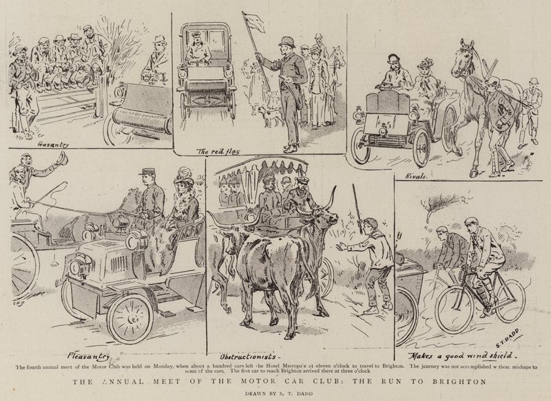La reunión anual del Club de Automóviles, la carrera a Brighton de S.T. Dadd