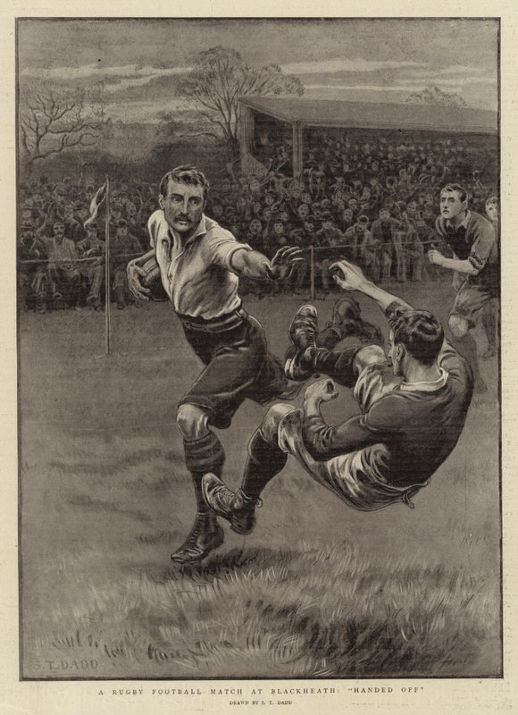 Un partido de rugby en Blackheath, Handed Off de S.T. Dadd
