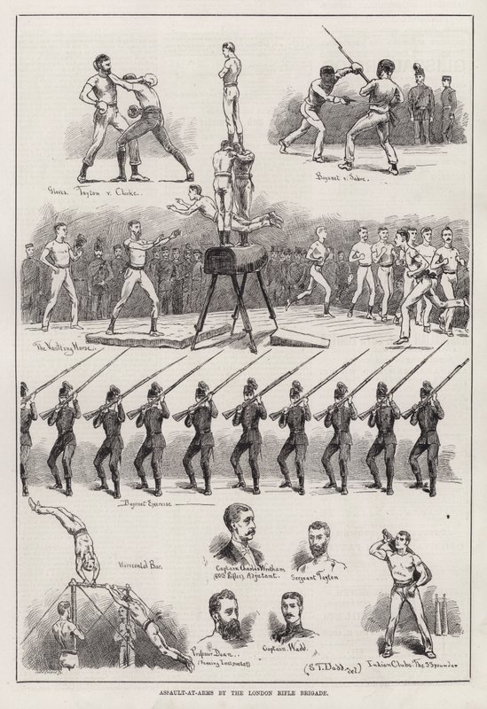 Asalto a mano armada de la London Rifle Brigade (grabado) de S. T. Dadd