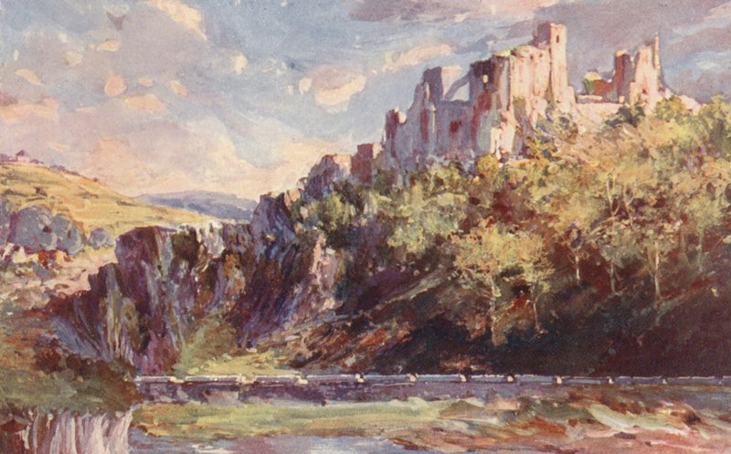 Castillo de Ventadour (litografía en color) de Sabine Baring Gould
