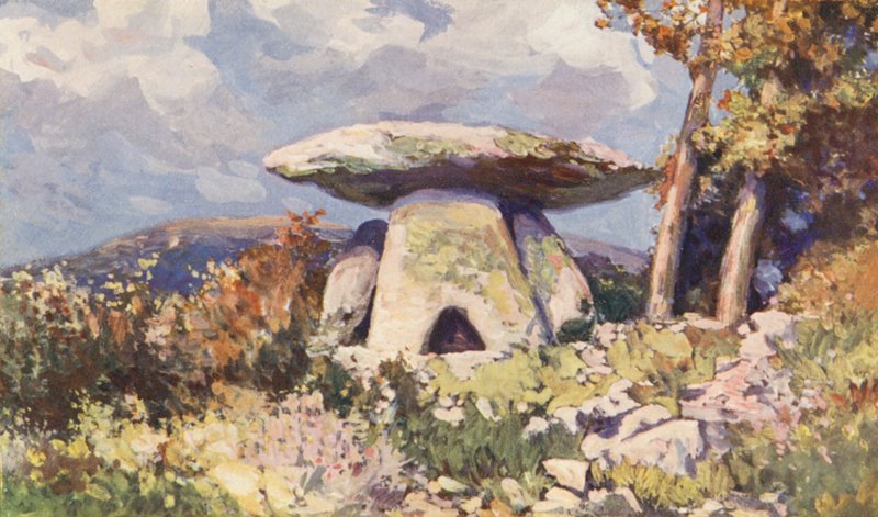 Dolmen de Grandmont (litografía en color) de Sabine Baring Gould