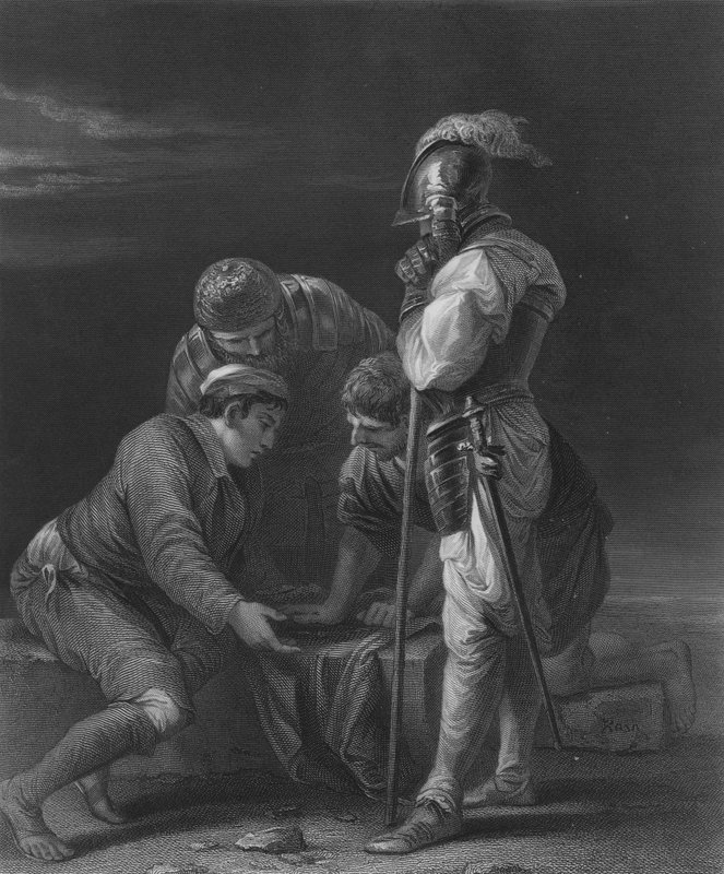 Soldados jugando de Salvator Rosa
