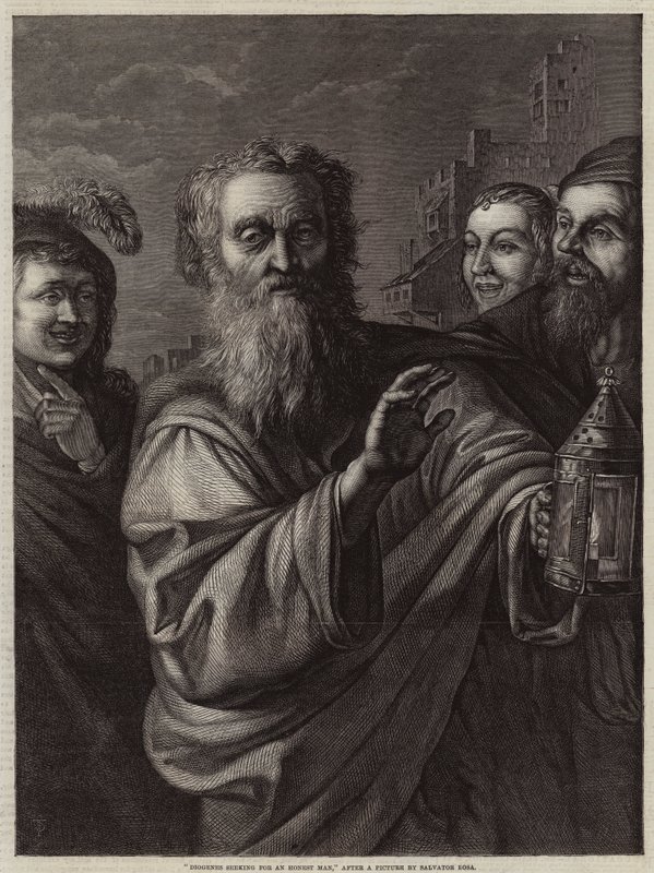 Diógenes buscando a un hombre honesto de Salvator Rosa