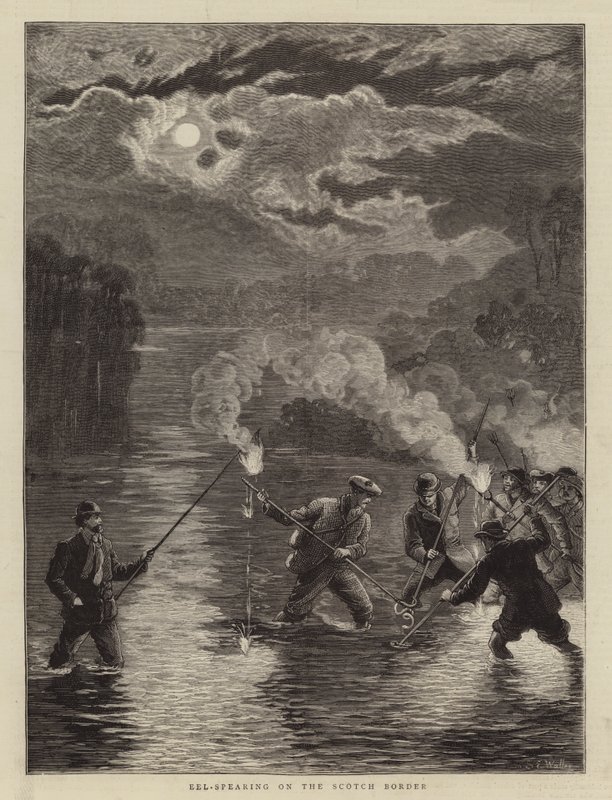 Pesca de anguilas en la frontera escocesa de Samuel Edmund Waller