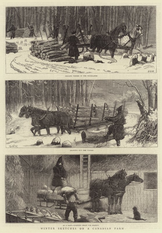 Bocetos de invierno en una granja canadiense de Samuel Edmund Waller
