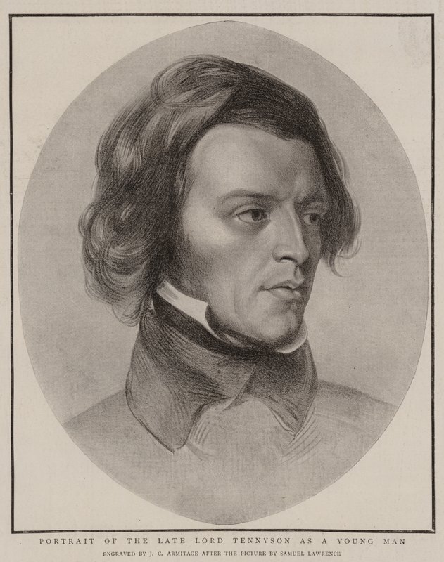 Retrato del difunto Lord Tennyson como un joven de Samuel Lawrence