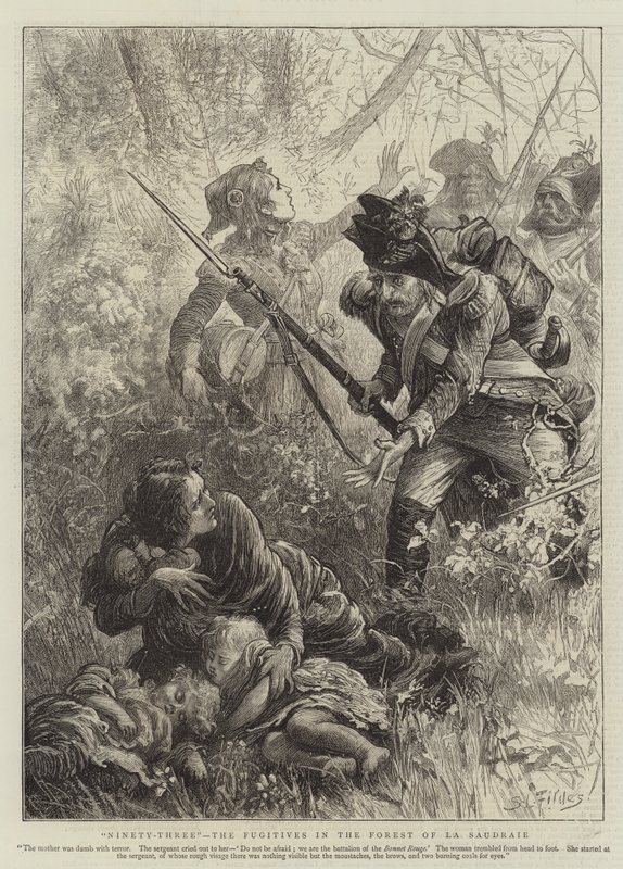 Noventa y Tres, los Fugitivos en el Bosque de La Saudraie de Samuel Luke Fildes