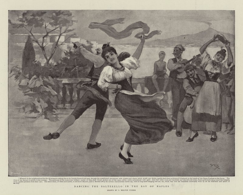 Bailando el Salterello en la Bahía de Nápoles de Samuel Melton Fisher
