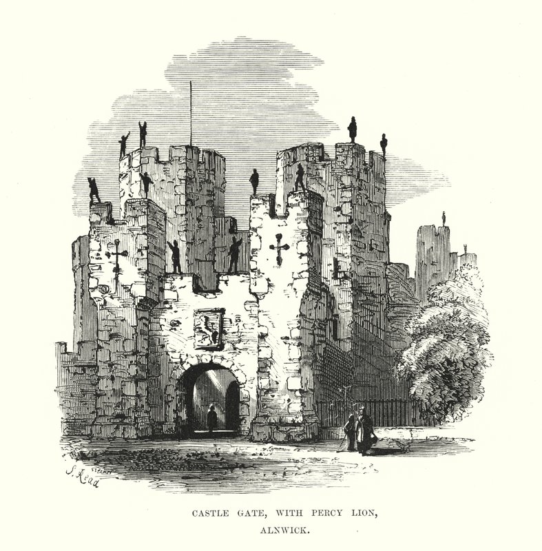 Puerta del castillo, con el león Percy, Alnwick de Samuel Read